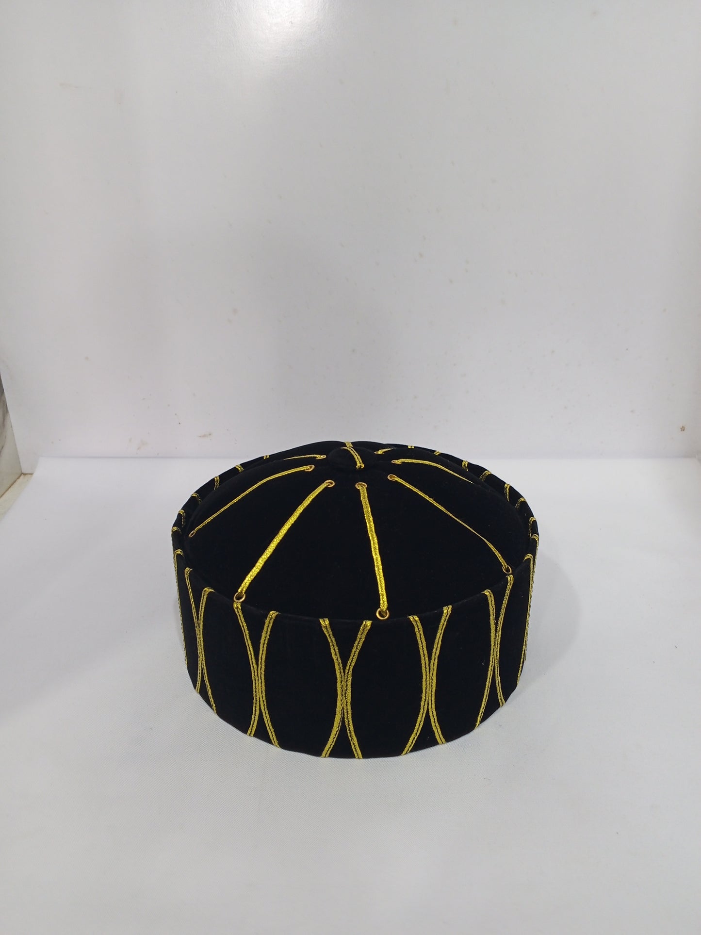 Fancy Cap Black With Golden Line
