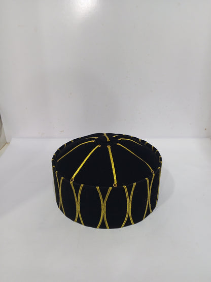 Fancy Cap Black With Golden Line
