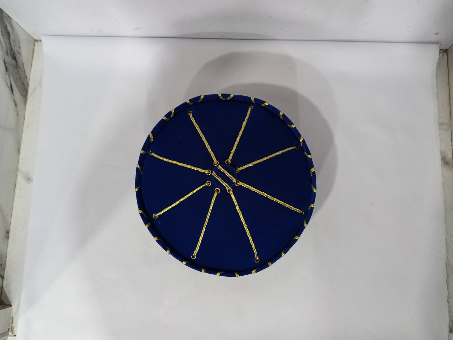 Fancy Cap Blue With Golden Lines